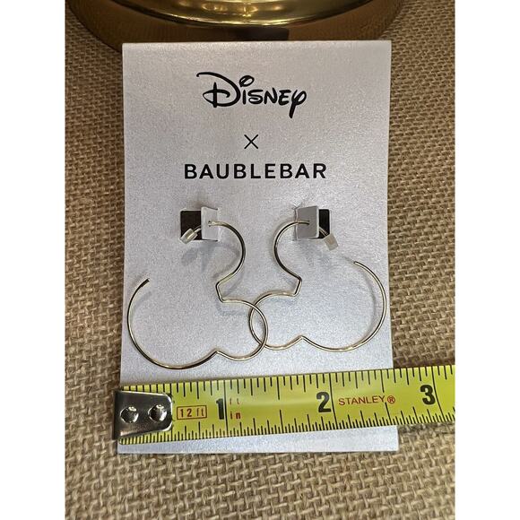 Disney Baublebar MICKEY MOUSE Gold Tone Hoop Earrings- Brand New - Picture 4 of 8